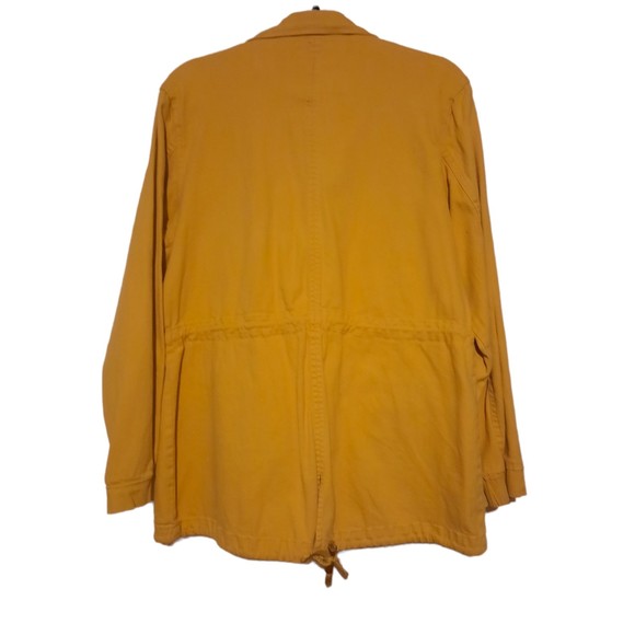 Size XL Cotton Blend Utility Jacket with Waist Tie, Zip Up & Button Closure - Picture 2 of 2